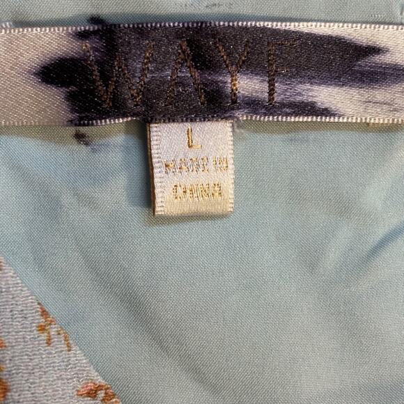 WAYF NWOT Electric Floral Wrap Dress In Blue Ditsy Size Large - Picture 5 of 6